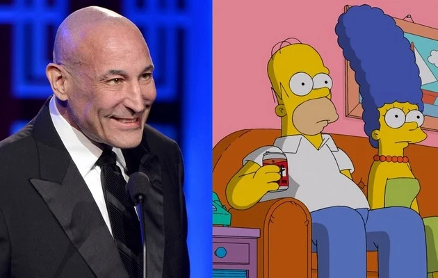 Sam Simon i kadr z Simpsonów
