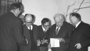 Sygnatariusze Listu 34 (od prawej): Stefan Kisielewski, Melchior Wańkowicz, Jan Józef Lipski (zbierał podpisy), Paweł Jasienica i Antoni Słonimski