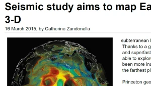 Mapa prędkości rozchodzenia się wstrząsów po trzęsieniach Ziemi