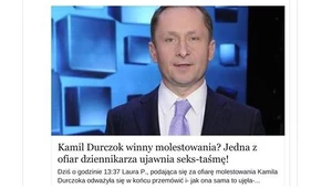 Uwaga  na facebookowe oszustwo  - "Kamil Durczok winny molestowania?"