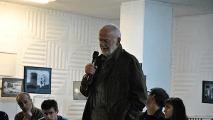 Opozycjonista, członek Solidarności Stanisław Handzlik podczas debaty "Bunt!" 