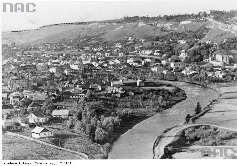 Czortków - panorama miasta, widoczna rzeka Seret