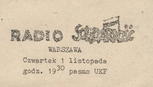 Ulotka zapowiadająca audycję Radia Solidarność