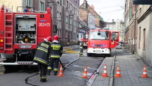 Pożar kamienicy w Katowicach