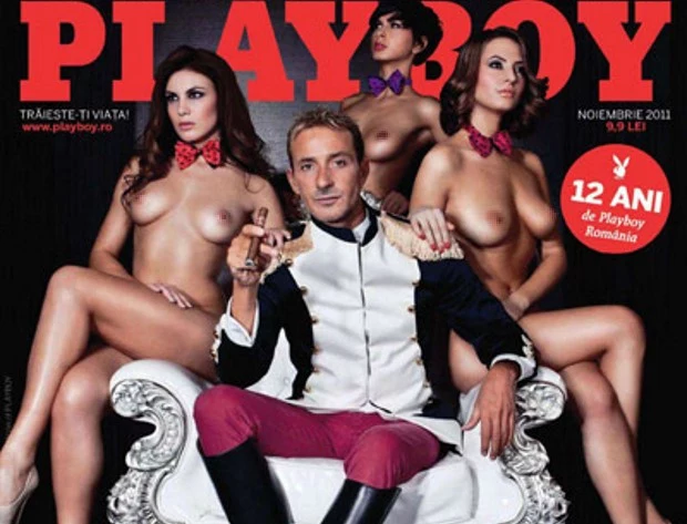 Radu Mazare na okładce "Playboya". Oczywiście w towarzystwie "króliczków"...