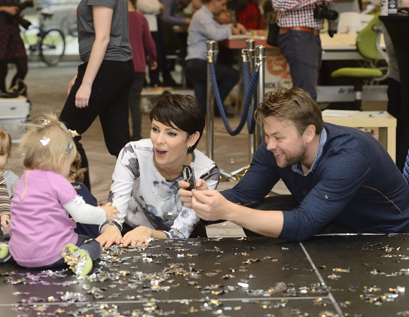 Dorota Gardias z córką i byłym partnerem