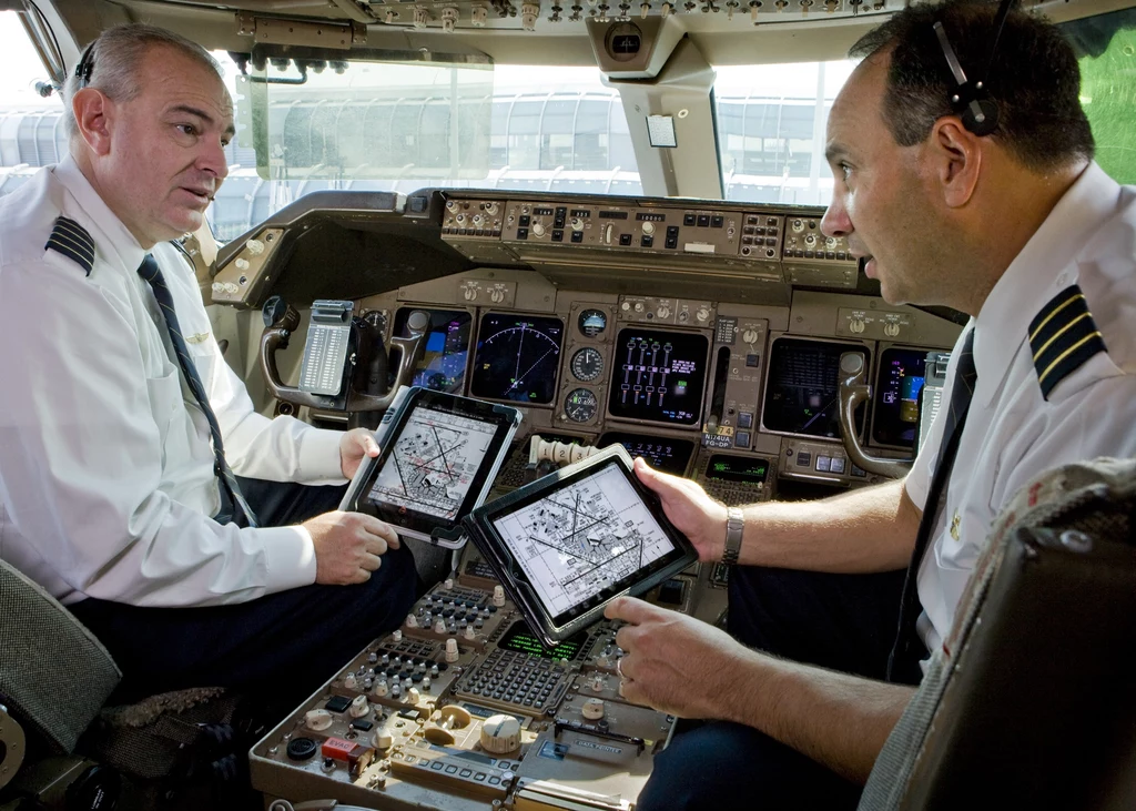 iPady są obecne w kokpitach wielu samolotów pasażerskich (Fot. United Continental)