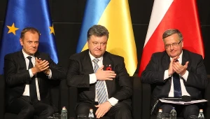 Donald Tusk, Petro Poroszenko i Bronisław Komorowski