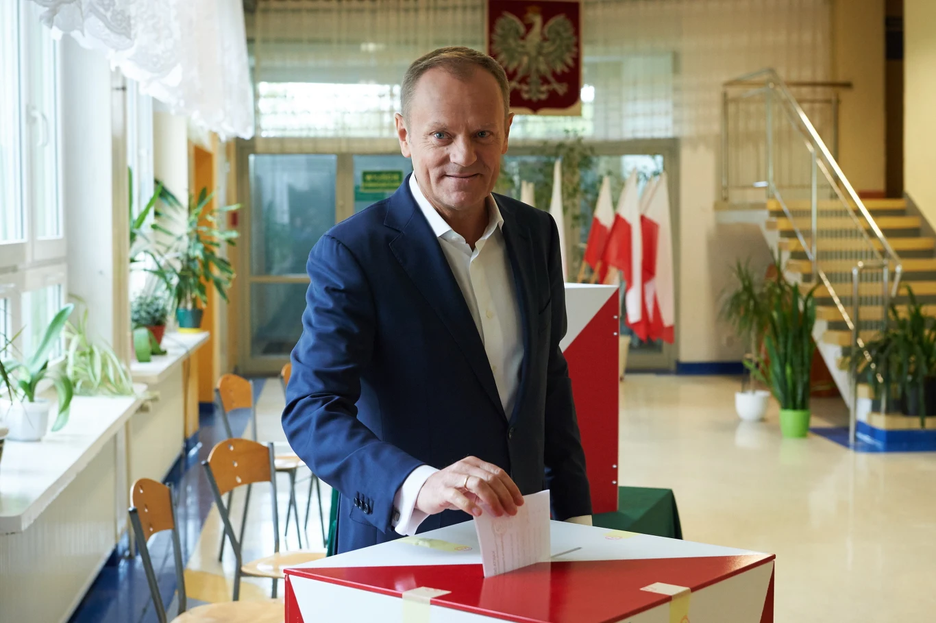 Przewodniczący Rady Europejskiej - Donald Tusk swój głos w wyborach prezydenckich oddał w Sopocie