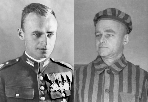 Rotmistrz Witold Pilecki - w mundurze 2. Korpusu Polskiego i w obozowym pasiaku w KL Auschwitz