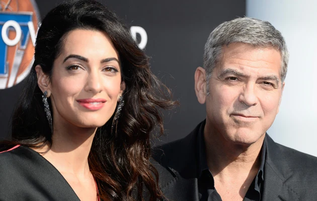 George Clooney z żoną George Clooney z żoną