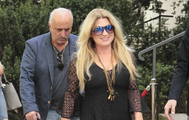 Beata Kozidrak z mężem na konferencji prasowej