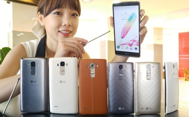 Od lewej do prawej: LG G4 Stylus, LG G4 oraz LG G4c