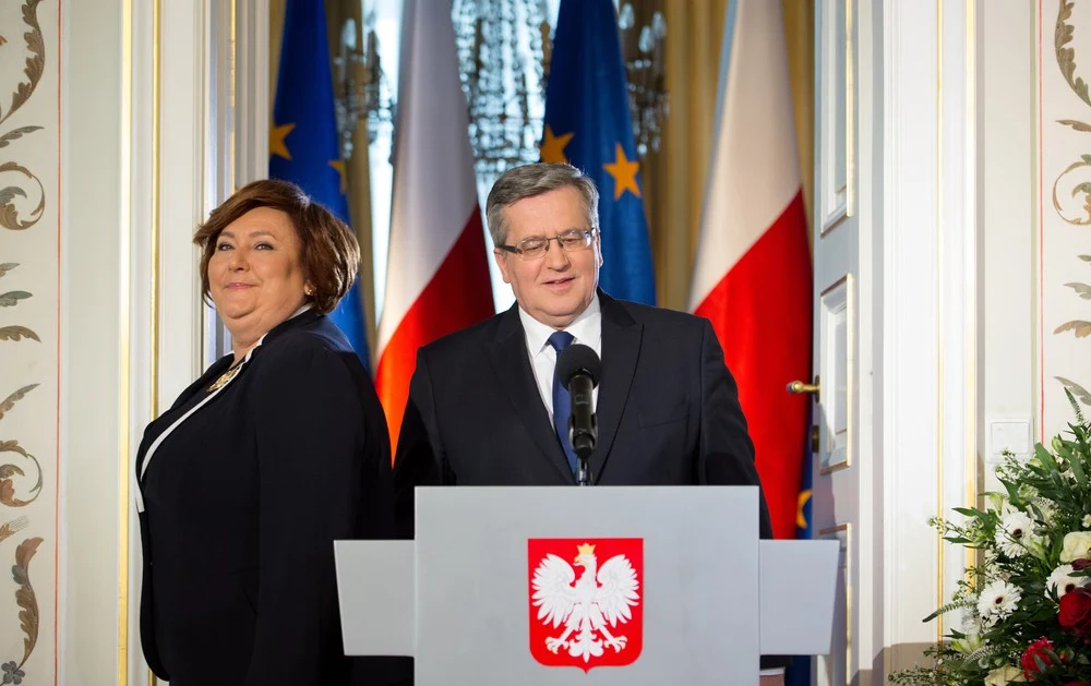 Bronisław Komorowski oficjalnie kandydatem na prezydenta Polski, na zdjęciu z żoną (2015 rok)