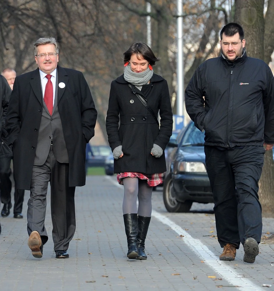 Bronisław Komorowski z córką Marią i synem Tadeuszem