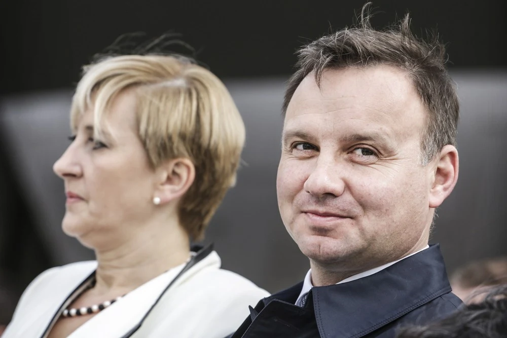 Agata Kornhauser-Duda i Andrzej Duda na mszy świętej w Łagiewnikach