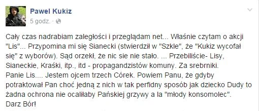 Wpis Pawła Kukiza 