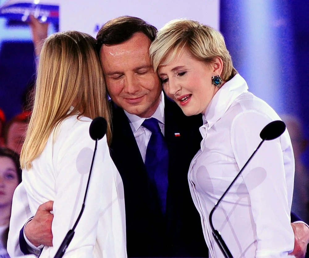 Andrzej Duda z żoną Agatą i córką Kingą