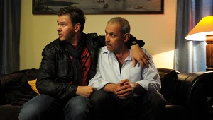 Tomasz Karolak i Krzysztof Stelmaszyk na planie, fot. P. Litwic / Fabryka Obrazu