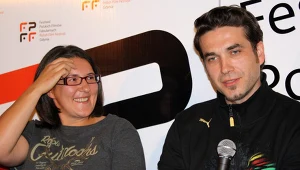 Kasia Adamik i Marcin Dorociński podczas konferencji prasowej filmu "Boisko bezdomnych"