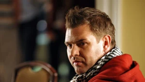 Tomasz Karolak na planie serialu "39 i pół"