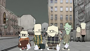 Bohaterowie serialu "Włatcy móch": Konieczko, Maślana, Anusiak i Czesio