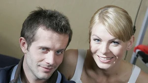 Przemysław Cypryański i Karolina Nowakowska na planie serialu "M jak miłość" / fot. Kurkowska