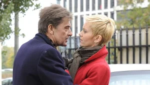 Jan Piechociński i Olga Borys na planie "Klanu"