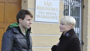 Mateusz Banasiak i Małgorzata Kożuchowska na planie "M jak miłość"