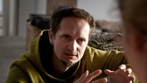 Bartek Konopka na planie "Lęku wysokości". Fot M. Skalski/Studio Munka