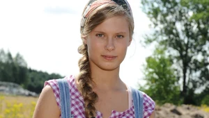 Julia Pietrucha na planie serialu "Blondynka" / fot. Andras Szilagyi