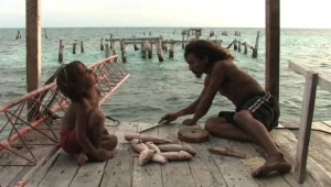 Bohaterowie filmu "Nad morzem". Za chwilę nadleci czapla Blonquita