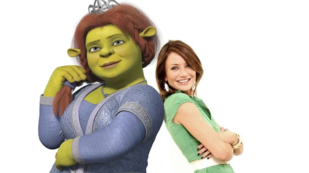 Księżniczka Fiona i użyczająca jej głosu Cameron Diaz Księżniczka Fiona i użyczająca jej głosu Cameron Diaz