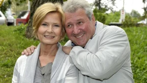 Barbara Bursztynowicz z serialowym mężem, Andrzejem Grabarczykiem