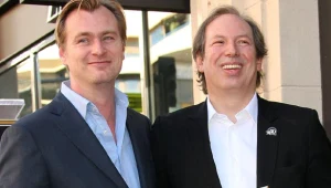 Kompozytor Hans Zimmer (P) broni Christophera Nolana (L) - fot. Frederick M. Brown