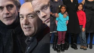 Gwiazdy filmu "Margin Call" (L) i dzieci, grające w obrazie "El Premio" (P) - fot. P. Le Segretain