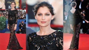 Laetitia Casta na czerwonym dywanie podczas ceremonii otwarcia festiwalu w Wenecji.