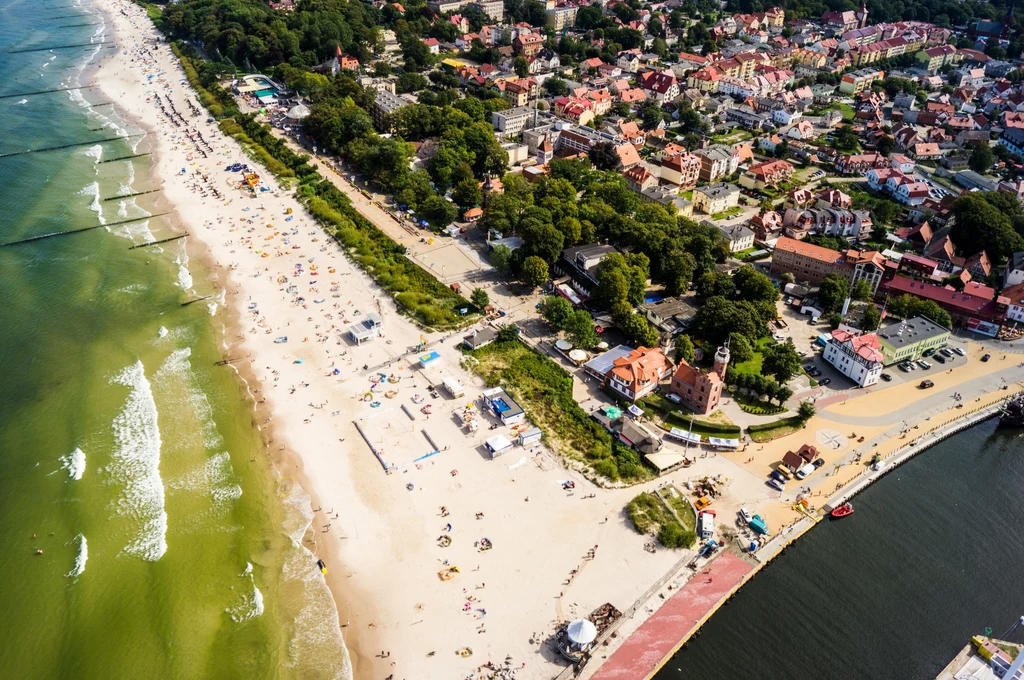 Plaża z lotu ptaka, fot. archiwum Urzędu Miasta w Ustce