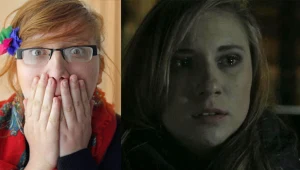 Elżbieta Benkowska (L) i kadr z filmu "Olena" (P) - fot. ug.edu.pl