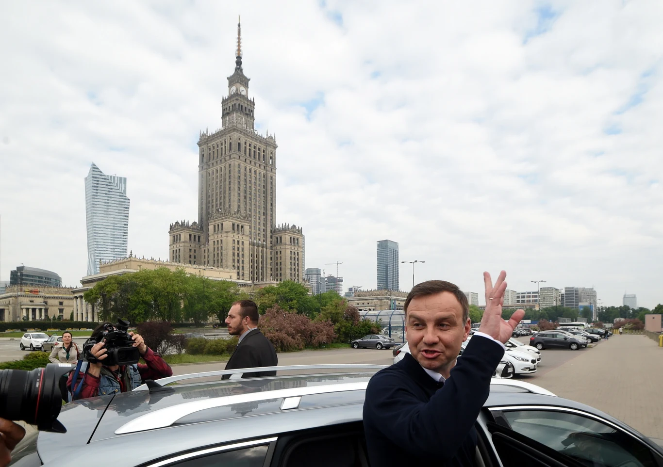 Andrzej Duda spotkał się w poniedziałek rano z mieszkańcami Warszawy.