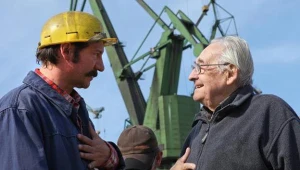 Robert Więckiewicz i Andrzej Wajda na planie filmu, fot. Marcin Makowsk