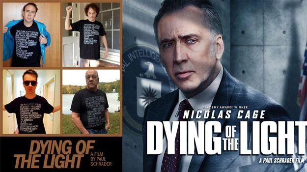 Po lewej - protestacyjny plakat "Dying Of The Light", po prawej - wersja oficjalna. Po lewej - protestacyjny plakat "Dying Of The Light", po prawej - wersja oficjalna.