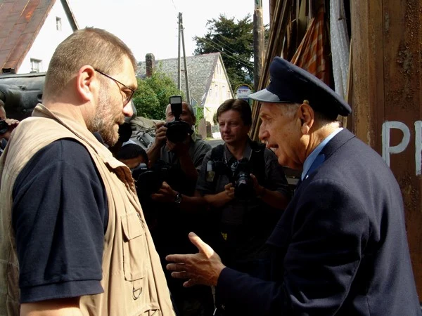 Reżyser Jacek Głomb i opiekun artystyczny "Operacji <i>Dunaj</i>" - Jiri Menzel