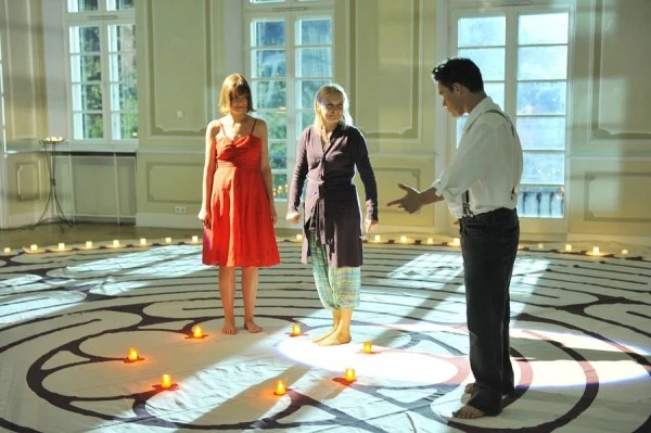 Aneta Todorczuk-Perchuć (Inge) z Piotrem (Jan Wesołowski). W środku - reżyserka Ewa Pytka.