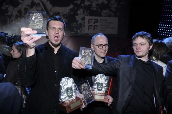 Marcin Wrona, Tomasz Schuchardt i jeden z producentów "Chrztu", fot. Jacek Kurnikowski