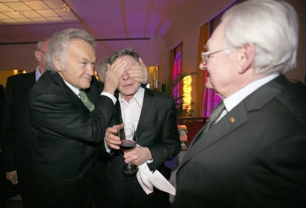 Trzej mistrzowie: Jerzy Skolimowski, Roman Polański i Andrzej Wajda w 2008 roku podczas festiwalu w Berlinie.