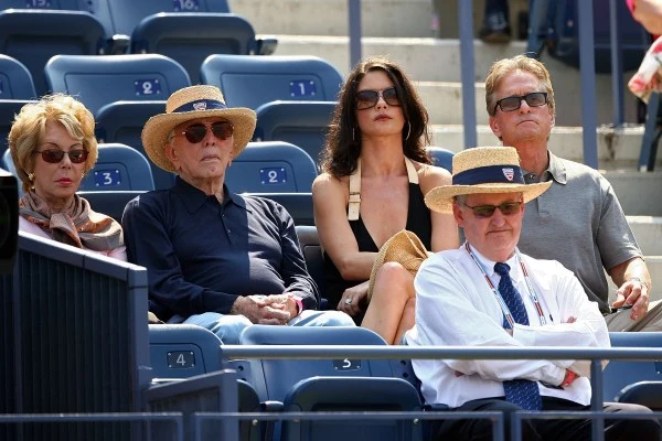 Z rodziną podczas tenisowego turnieju US Open - fot. Al Bello
