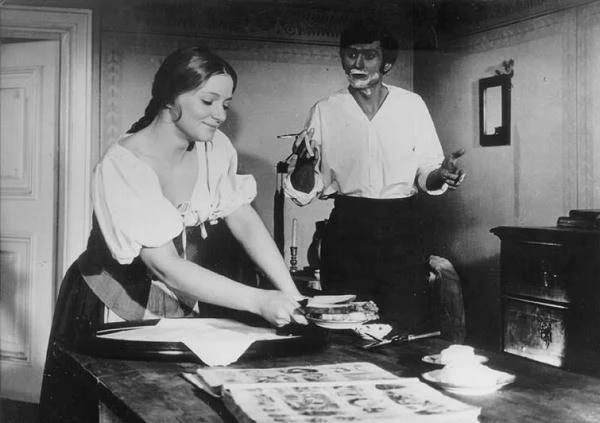 Z Anną Seniuk na planie kameralnego dramatu psychologicznego "Romantyczni" (1970) w reżyserii Stanisława Różewicza