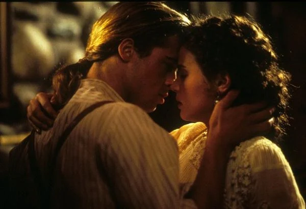 Jako Tristan Ludlow w "Wichrach namiętności" Edwarda Zwicka (z Julią Ormond)