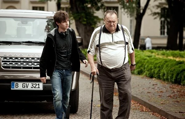 Krzysztof Chodorowski i Michał Urbaniak w scenie z filmu "Mój rower"